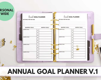 PERSONAL WIDE Size Ring Bound -  Annual Goal Planner V.1