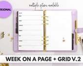 Personal Size Ring Bound - Week On a Page With Grid