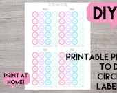 Printable Planner Circle Stickers for Planners (Digital PDF File/Printable)