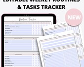 Editable Weekly Routines & Tasks Tracker Planner (A5 / US LETTER)