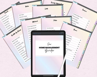 Digital + Printable Home Management Binder Systems | GoodNotes, Noteshelf App