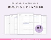 A5 Size Ring Bound -  Fillable Routine Planner Printable