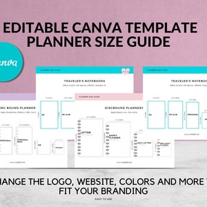Editable Planner Size Guide - Canva Template