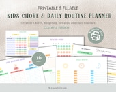 Fillable Kids Chore and Routine Bundle | Age-Appropriate Chore Ideas, Budgeting, Rewards, Daily Routines, Checklists, Allowance & More
