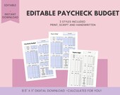 Editable Paycheck Budgeting Worksheet - Auto-Calculates for you!