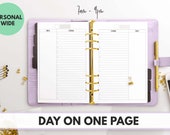 Personal Wide Size Ring Bound - Day On One Page Schedule (Fits EC STICKERS)