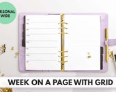 Personal Wide Size Ring Bound - Week On a Page With Grid