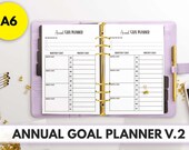 A6 Size Ring Bound -  Annual Goal Planner V.2