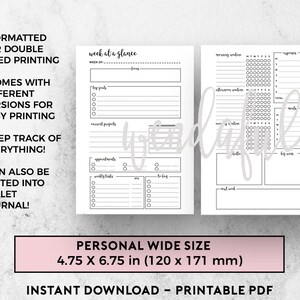 PERSONAL WIDE Size Ring Bound - Weekly Dashboard + Routine Planner - Etsy