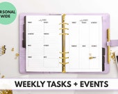 Personal Wide Size Ring Bound - Weekly Tasks & Events