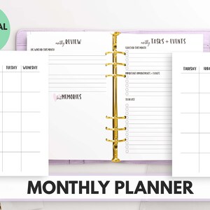 Personal Wide Size Ring Bound - Monthly Planner (4 PAGES) v.2