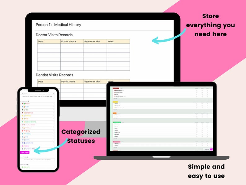 Clickup Home Management Information System Template Etsy