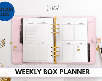 POCKET Size Ring Bound - Undated Weekly Box Planner