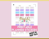 Item #0097 PRINTABLE Vitamin Tracker Stickers (perfect for erin condren planners)