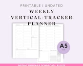 A5 Size Ring Bound -  Weekly Vertical + Tracker Planner Printable