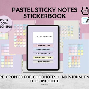 Digitale pastel plaknotities plannerstickers voor GoodNotes