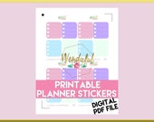 Item #0257 PRINTABLE Horizontal Pastel Heart Checklist with Dashed Lines Box Stickers for Erin Condren Planners