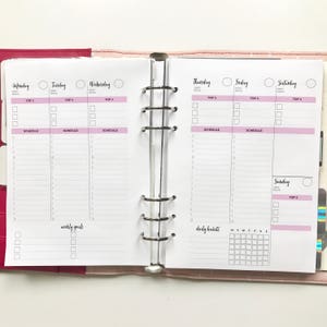 A5 Size Ring Bound - Productive Scheduled Week on Two Pages Planner - Etsy