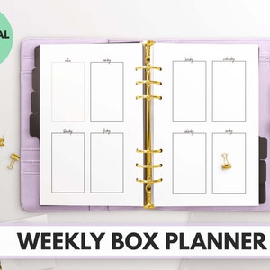 Personal Wide Size Ring Bound - Weekly Box Planner - Etsy