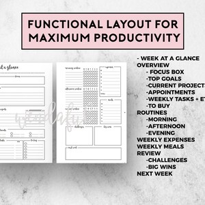 PERSONAL WIDE Size Ring Bound - Weekly Dashboard + Routine Planner - Etsy