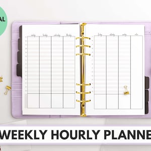 Personal Wide Size Ring Bound Weekly Hourly Planner image 1