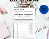 Printable Pocket Size Exercise Tracker | Instant Download