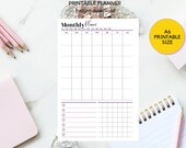 Printable A6 Size Undated Monthly Planner | Instant Download