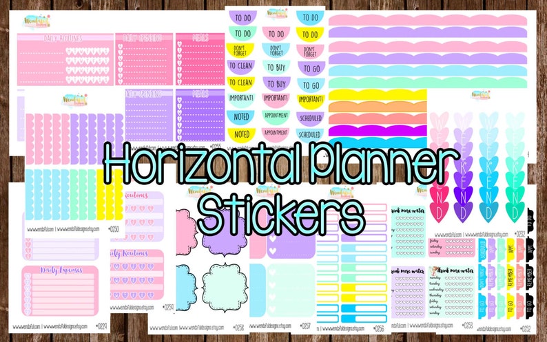 Item 0257 PRINTABLE Horizontal Pastel Heart Checklist with Dashed Lines Box Stickers for Erin Condren Planners image 4