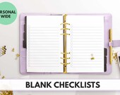 Personal Wide Size Ring Bound - Blank Checklist