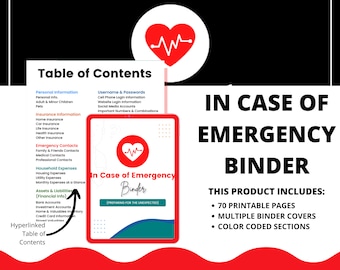 Editable/Fillable In Case of Emergency Binder