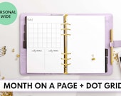 Personal Wide Size Ring Bound - Month On a Page With Dot Grid