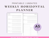 A5 Size Ring Bound -  Weekly Horizontal Planner Printable