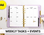 A6 Size Ring Bound - Weekly Tasks & Events