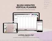 Undated Blush Vertical Weekly Digital Planner (Sunday/Monday Start) | GoodNotes App, Noteshelf