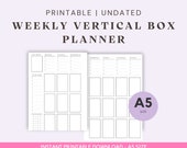 A5 Size Ring Bound -  Weekly Vertical Box Planner Printable