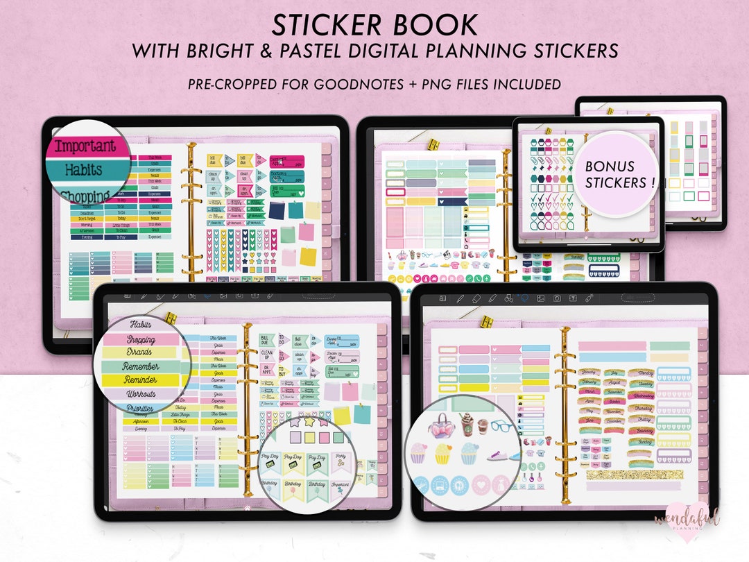 Digital Sticker Book & Planner Stickers for Goodnotes - Etsy