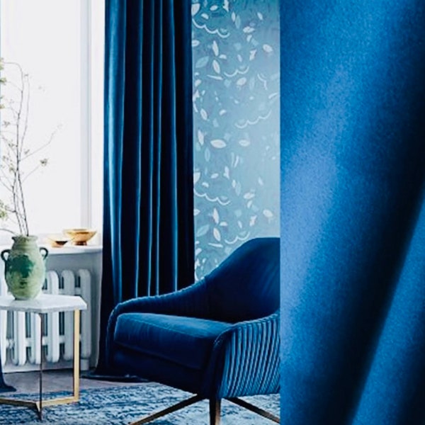 Blue Curtains - Etsy