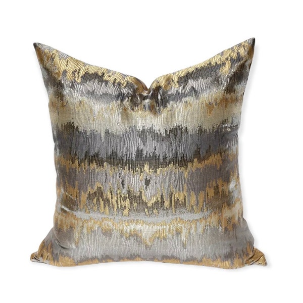 Metallic Pillow Cover, Gold Pillow Cover, Silver & Gold Pillow Cover, Gold Jacquard Pillow Cover
