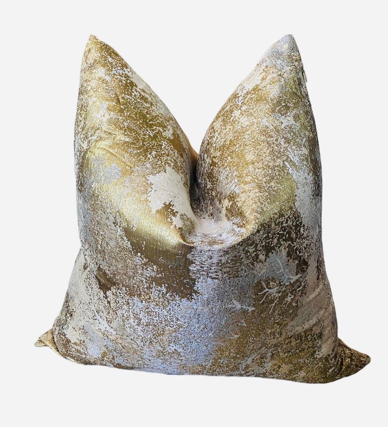 Gold and Silver Metallic Pillow Cover Silver & Gold Pillow Etsy