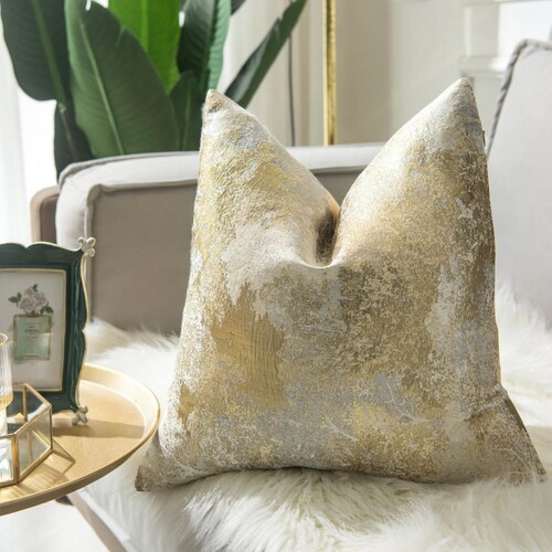 Gold and Silver Metallic Pillow Cover Silver & Gold Pillow Etsy