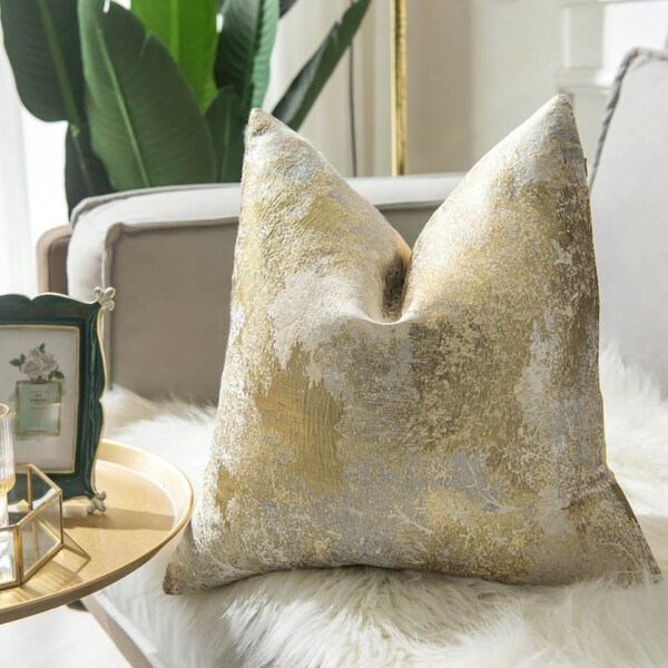 Metallic Gold Pillow Etsy