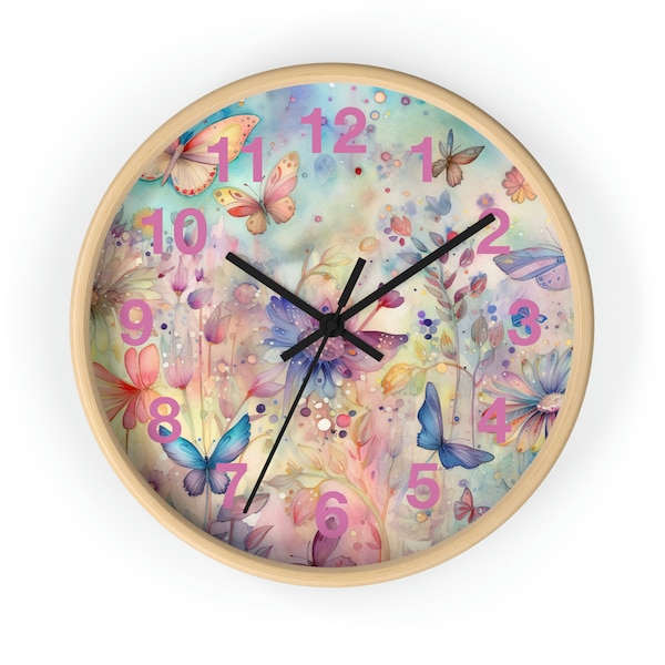 Butterfly Clock Etsy