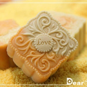Serie de bodas Love's Embrace-moldes de silicona para jabón de forma cuadrada con 12 cavidades, hechos a mano, bandeja cuadrada para bodas de 12 barras