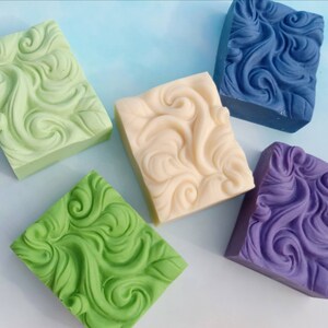 Stampi per sapone in silicone a forma di onde con 9 cavità, fatti a mano, vassoio a 9 barre Waves