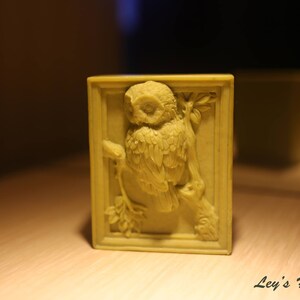 Stampi per sapone in silicone a forma di gufo con 6 cavità, fatti a mano, gufo guardiano (vassoio da 9 barre)