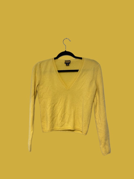 Ralph Lauren Yellow Cashmere Sweater Size Small |… - image 1