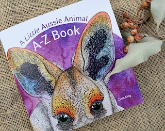 A Little Australian Animal A-Z Book - Alphabet Baby Books - Aussie Flora & Fauna Art - Little Kids Story - New Mum Gift - Adelaide Made Zine