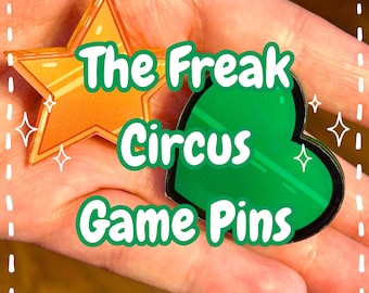 The Freak Circus Harlequin and Pierrot 1.5" Acrylic Pins, Set of Two