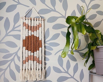 Moon Phase Earth-tone Macrame Wall Art