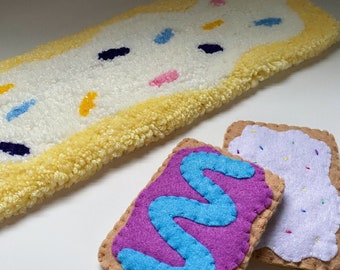 Toaster Pastry Keyboard Wrist Rest | Tufted Desk Accessory | Mini Rug